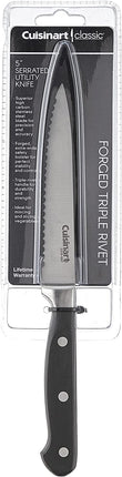 Cuisinart C77TR-5SUT Cuchillo utilitario dentado de 5" de la colección Triple Rivet, Negro