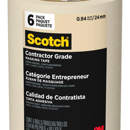Scotch Contractor Grade Masking Tape, 0.94 inches 