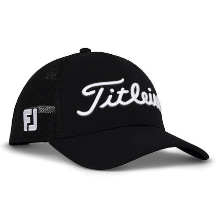Gorra de golf Titleist Tour Performance Mesh para hombre, talla estándar, negro/blanco