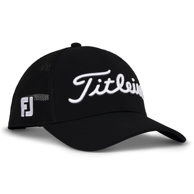 Gorra de golf Titleist Tour Performance Mesh para hombre, talla estándar, negro/blanco