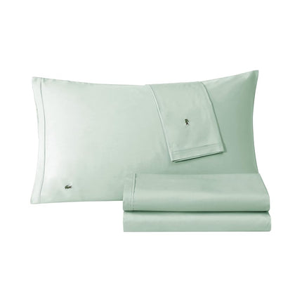 Lacoste 4-Piece Cotton Sheet Set, Solid, Iced Mint, California King