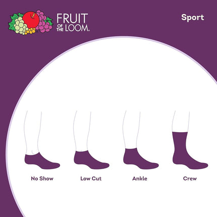 Fruit of the Loom Women's Everyday Soft Cushioned No Show Socks (10 Pack), White (6 Pack), 3.5-9 UK