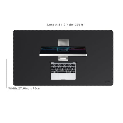 VYAAA Leather Desk Mat, 51''×27.5'' Large Mouse Pad, Desktop Protector Desk Cover, Multifunctional Keyboard Mouse Pad Desk Accessories for Home or Office (Black)