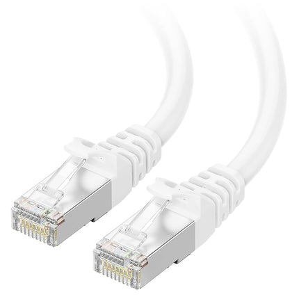 cable Matters 10Gbps Snagless Short Shield Cat6A Ethernet (SSTP or SFTP Shielded, White Network Cable)
