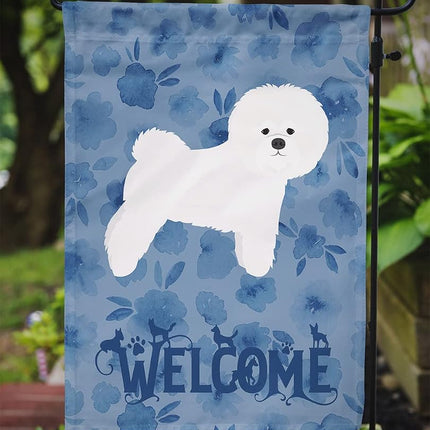 Caroline's Treasures CK6062GF Bichon Fris Welcome Flag Garden Size, Garden Size, multicolor