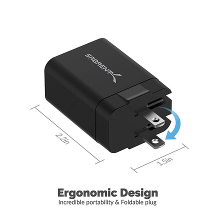 SABRENT Quick Charge 3.0 USB Wall Charger [18W 5V 2.4A QC 3.0] (AX-QCP1)