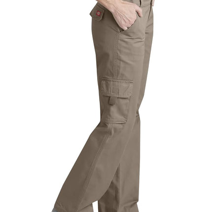 Dickies Women's Relaxed Fit Cargo Pants, Rinsed Pebble Brown, 6