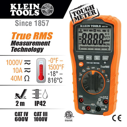 Digital Multimeter TRMS/Low Impedance, Auto-Ranging 1000V KLEIN TOOLS MM700