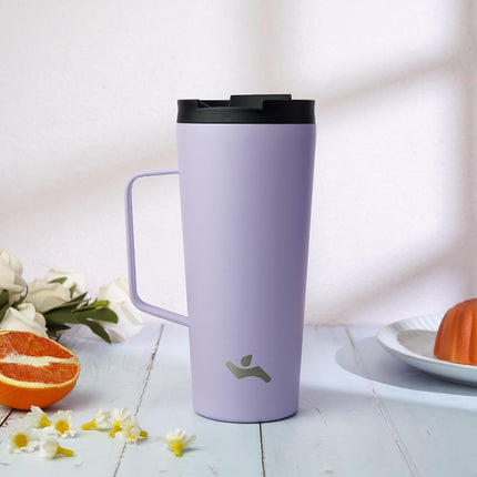 Konokyo 18 oz Insulated Tumbler with Handle & Straw, Stainless Steel Mug