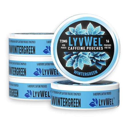 LyvWel 72mg Caffeine Energy Pouches – Wintergreen 