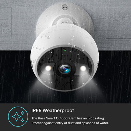 Kasa Smart 4MP 2K Security Camera Outdoor Wired, IP65, Starlight Sensor & 98 Ft Night Vision, 2-Way Audio w/Siren, Cloud/SD Card Storage, Alexa &Google Assistant Compatible(KC420WS), White (UK Version)