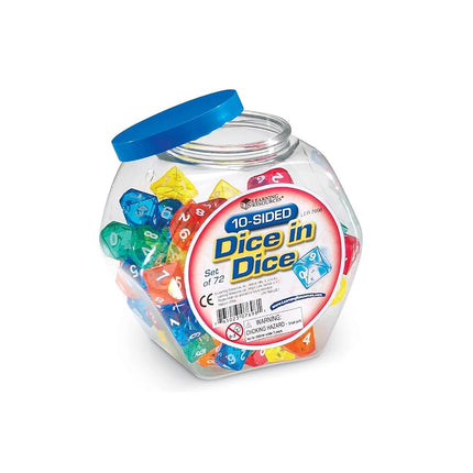 Learning Resources 10-Sided Dice in Dice - Set of 72