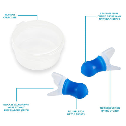 Pressure Reducing Ear Plugs, Blue, One Size