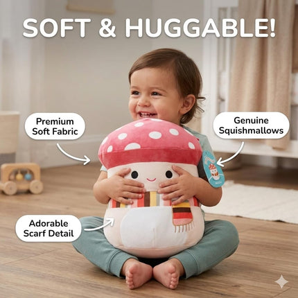 Squishmallows 10" Malcolm el Hongo Peluche Oficial de Jazwares – Almohada de Peluche Ultra Suave – Hongo Coleccionable con Puntos Rojos para Niños, Niñas y Coleccionistas