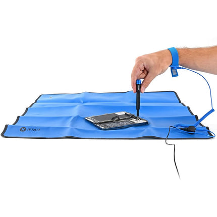 iFixit Portable Anti-Static Mat, Foldable mat to protect sensitive electronics from static discharge, transportable ESD-safe mat to repair electronics