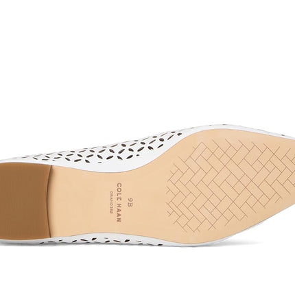 Cole Haan women's Chantal Loafers Flat, White Perforated Leather, 5.5 UK