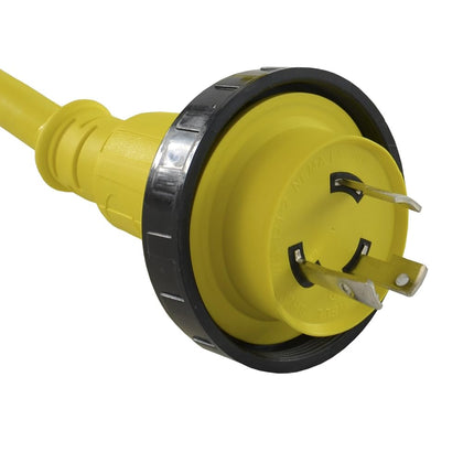 Conntek Marine Shore Power 10/3 30-Amp Cordset with Light Indicator, Yellow, 12-Feet