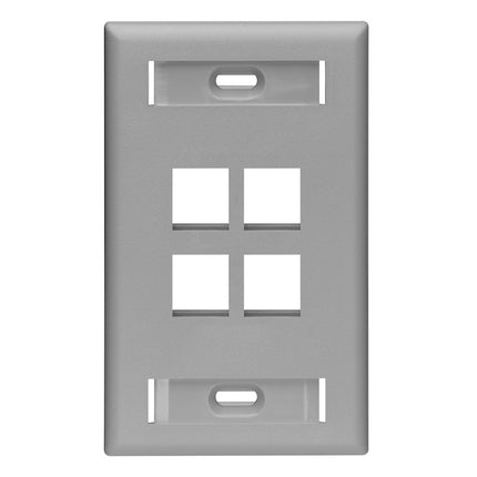 Leviton 42080-4GS QuickPort Wallplate with Id Wind