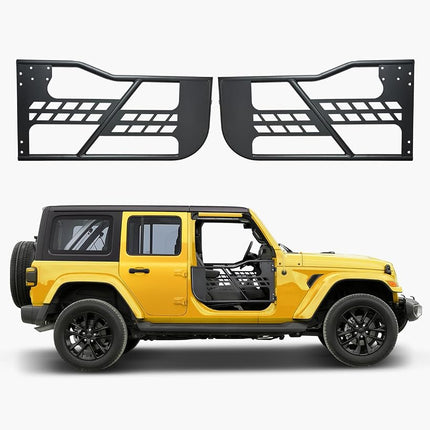 Puertas tubulares VEVOR para Jeep, 2 puertas, estilo caza, con bisagras de alta resistencia y pestillo OE, puertas de Jeep con almohadillas de goma y tubo de acero templado, aptas para Jeep Wrangler JK 2007-2018