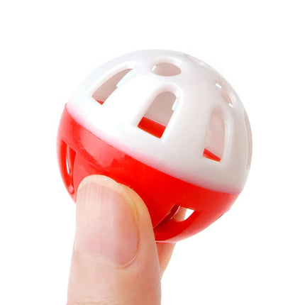 CHIWAVA 36PCS Plastic Noisy Cat Toy Ball with Bell Kitten Chase Toys 8 Type