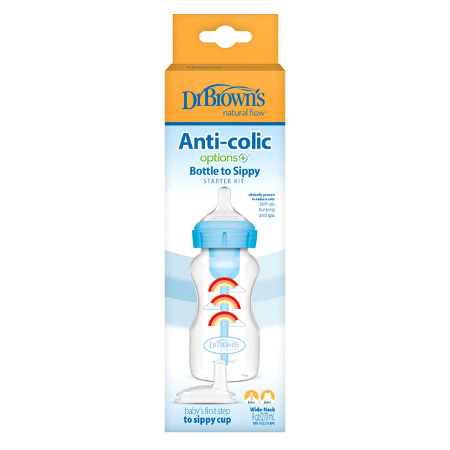 Dr. Brown's 270ml Wide-Neck Transition Bottle - Blue Rainbow