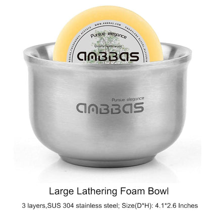 Anbbas 4IN1 Shaving Brush Set with Stand and Soap Bowl for Men Close Shave