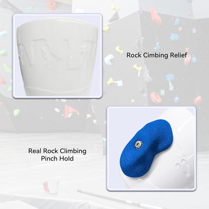 Two Stones Rock Climbing Coffee Mug (White + Blue, Ceramic, 450ml, Novelty, Reusable)
