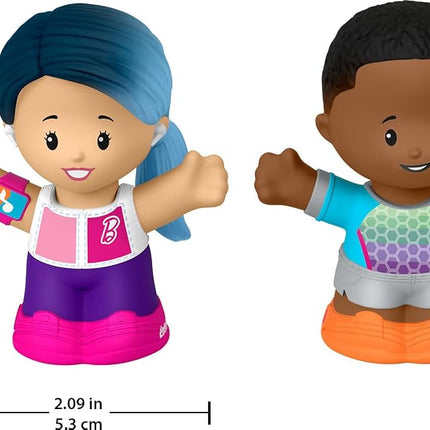 Fisher-Price Little People Barbie Toddler Toys Wellness Figure Pack, 2 Characters for Pretend Play Ages 18+ Months, HMX81