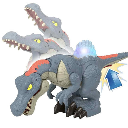 Imaginext Jurassic World Dinosaur Toy, Ultra Snap Spinosaurus with Lights Sounds and Chomping Action plus Figure for Preschool Play, HML41,Multicolor,Large