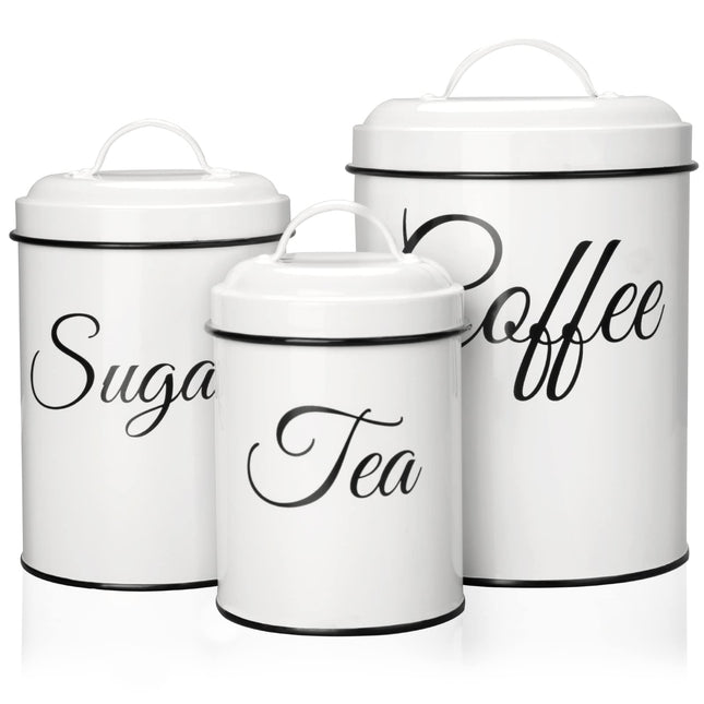 ChicHabitat Kitchen Canisters Set of 3, Food Stora