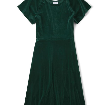 Vestido de vacaciones de manga corta The Children's Place para mujer, verde Navidad, L