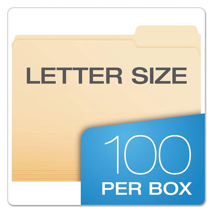 Pendaflex Essentials File Folders, Letter Size, 1/3 Cut, Position 3, Manila, 100 per Box (752 1/3-3)