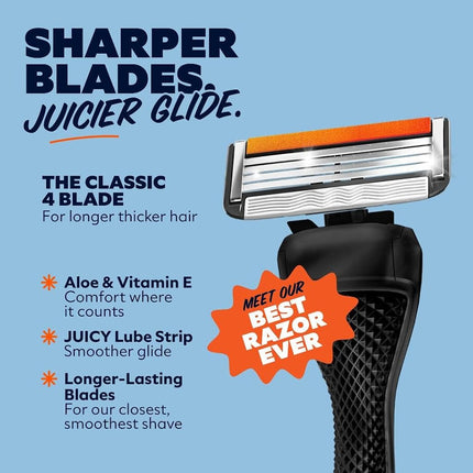 Dollar Shave Club | Kit de afeitado de viaje | 4 cartuchos de recambio Swift Rinse, 1 mango, 1 tapa para maquinilla