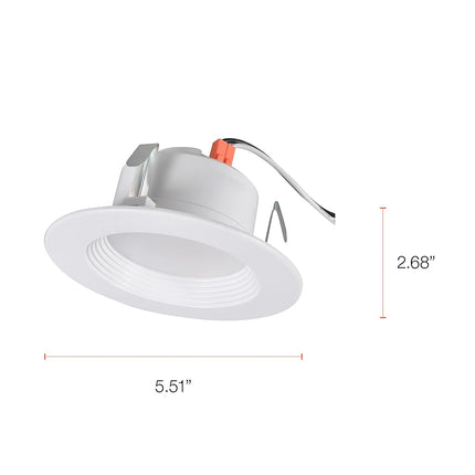 Sylvania 4� LED Recessed Lighting Downlight with Trim, Dimmable, 7.5W=65W, 600 Lumens, White 3000K, Wet Rated/UL/Energy Star - 4 Pack (62022)
