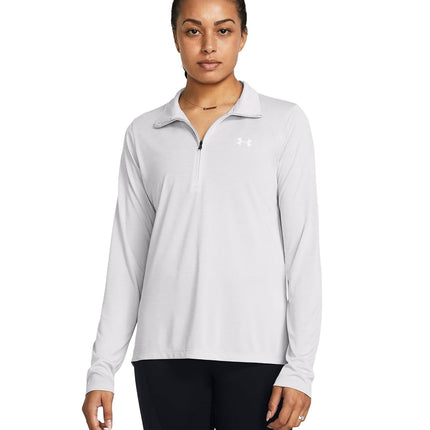 Under Armour Women's Tech 1/2 Zip Twist T-Shirt Halo Gray/White L L