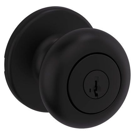 Kwikset 94002-950 Cove Door Knob, Entry, Matte Bla