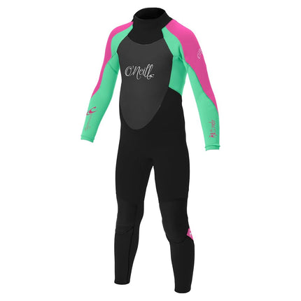 O'NEILL Unisex Child Youth Epic 4/3mm Back Zip Full Wetsuits, Black/Seaglass/Berry, 6 US