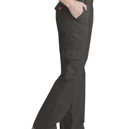 Dickies Women's Relaxed Cargo Pant, Rinsed Pebble Brown, 16