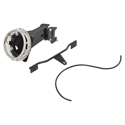 Carénage avant et support de phare ECOTRIC compatibles avec Harley Dyna Wide Glide FXDWG/I 2006-2017, Super Glide FXD/I, Custom FXDC/I, Street Bob FXDB/I, Low Rider FXDL/I avec pare-brise en plastique acier fumé