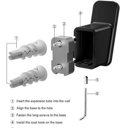 4-Pack Matte Black Towel Hook for Bathroom, Robe Coat Hook, Heavy Duty Wall Hooks for Hanging Bag Hat Mudroom Bedroom Shower Closet, Drill in Hanger Mount with Screw, Holder Back of Door Outdoor