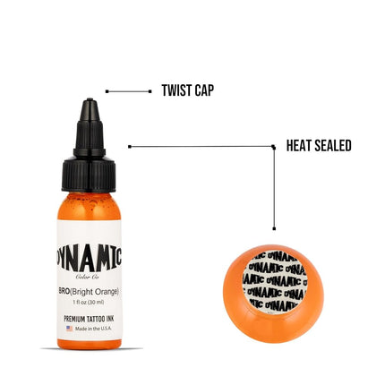 Dynamic Bright Orange Tattoo Ink Bottle 1oz