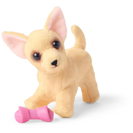 American Girl Truly Me 18-inch Doll Pet Barker Posey Tan Chihuahua Dog plus Chew Toy Pet Accessory, For Ages 6+