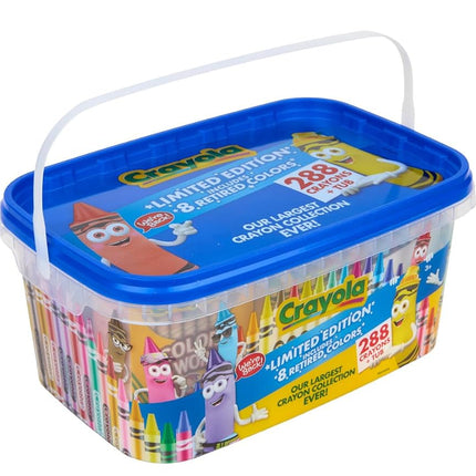 Crayola Crayon Tub (288ct), Bulk Crayons for Kids, Limited Edition Crayon Colors, Classroom Art Supplies for Preschool & Kindergarten,