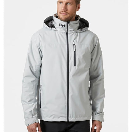Helly Hansen Men's Crew Hooded Midlayer Jacket, Grey Fog 2.0, 3XL