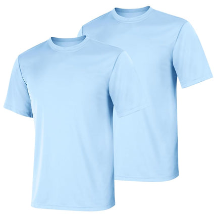 Hanes Sport Men's T-Shirt Pack, Cool DRI Moisture-Wicking Performance T-Shirt, Performance Tee, 2-Pack, Light Blue, XXL