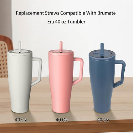 KLOWOAH Replacement Straws Compatible With Brumate Era 40 oz Tumbler, with 1 Brush (Gray 4-pack)