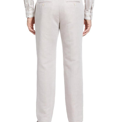 Perry Ellis Men's Essentials Modern Fit Solid Twill Linen Dress Pant, Natural Linen, 33W x 30L