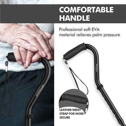 GPTCAMP Walking Cane Quad Base Self Standing 300lbs for Seniors