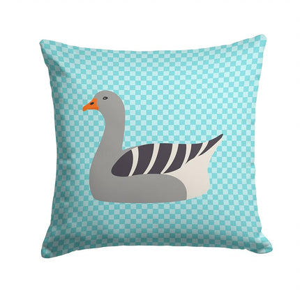 Caroline's Treasures BB8067PW1414 Pilgrim Goose Blue Check Fabric Decorative Pillow , 14Hx14W, Multicolor