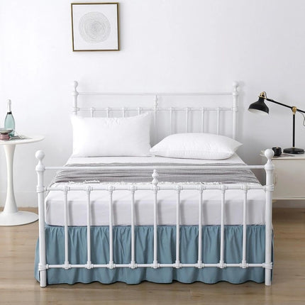xuan dian Bed Skirt Queen Size Ruffled Bed Skirt with Split Corners